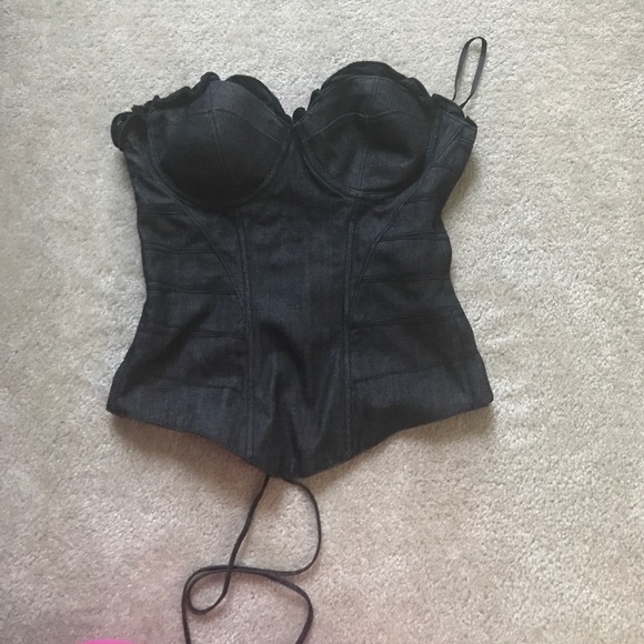 Black lace up bustier - Picture 1 of 2